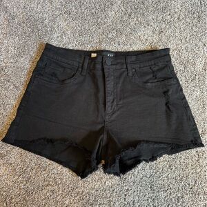Black denim shorts